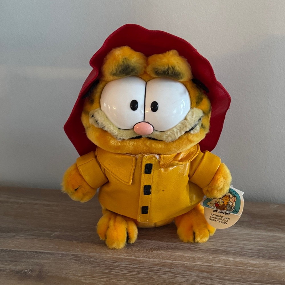 Garfield Plush in Yellow Raincoat & Red Hat